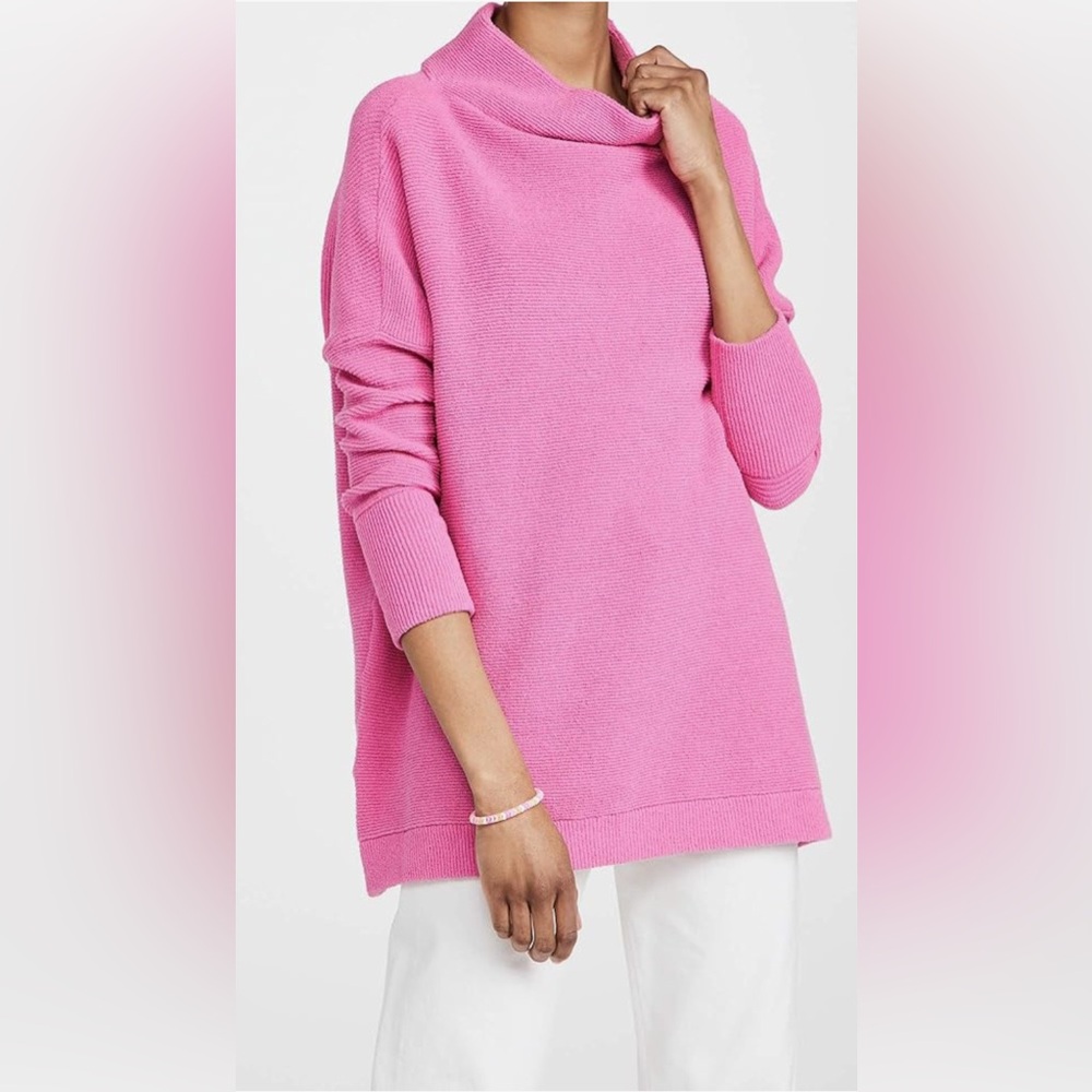 Free People Bright Pink Ottoman Slouchy Tunic